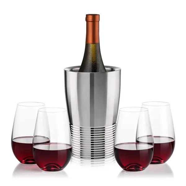 The Genoa Wine Cooler & Wine Glass Set brings a sleek,... from ASI 84592 St Regis Group
