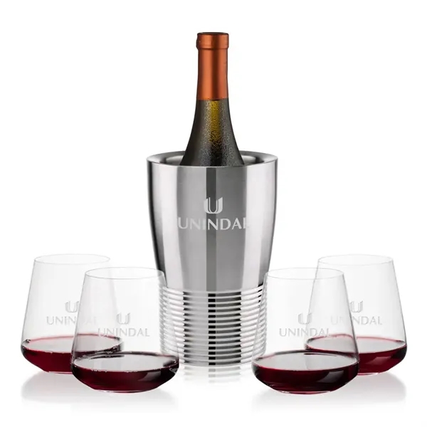 The Genoa Wine Cooler & Wine Glass Set brings a sleek,... from ASI 84592 St Regis Group