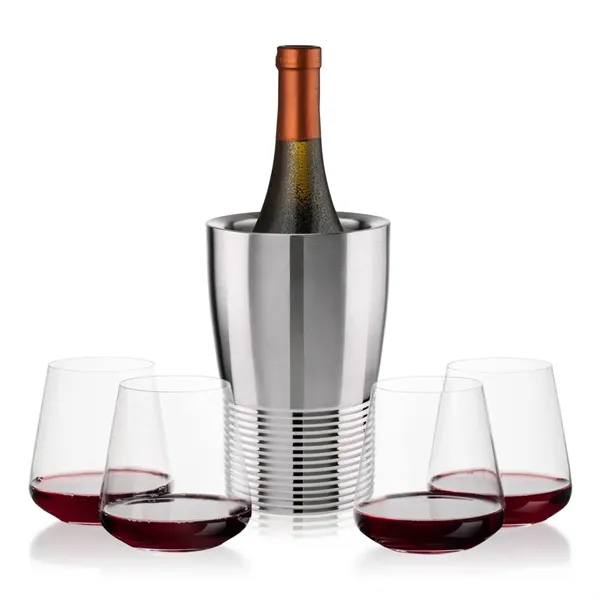 The Genoa Wine Cooler & Wine Glass Set brings a sleek,... from ASI 84592 St Regis Group
