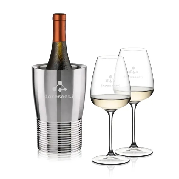 The Genoa Wine Cooler & Wine Glass Set brings a sleek,... from ASI 84592 St Regis Group