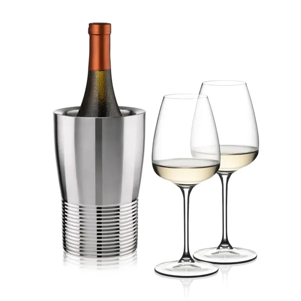 The Genoa Wine Cooler & Wine Glass Set brings a sleek,... from ASI 84592 St Regis Group
