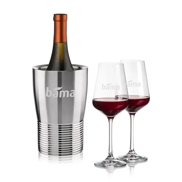 The Genoa Wine Cooler & Wine Glass Set brings a sleek,... from ASI 84592 St Regis Group