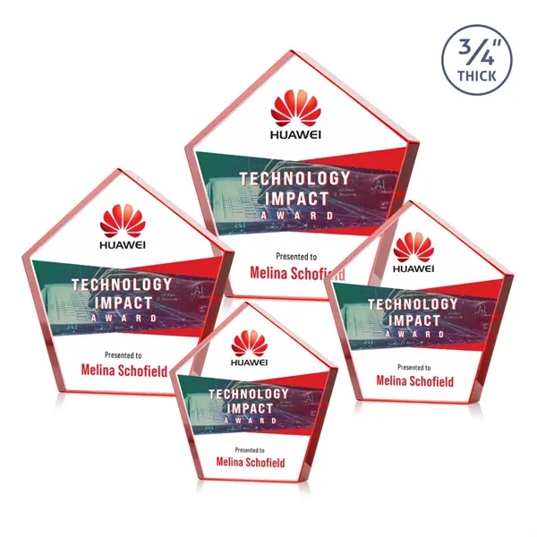 Item #AWARD DSV254-R Belmar Pentagon VividPrint™ Award - Red