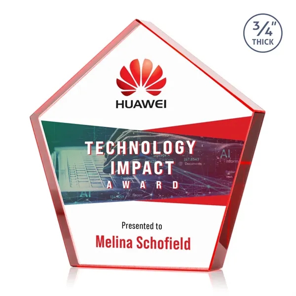 Item #AWARD DSV254-R Belmar Pentagon VividPrint™ Award - Red