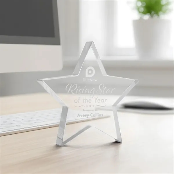 The Esna Star Award is a freestanding, 3/4" thick Starfire crystal... from ASI 84592 St Regis Group / St Regis