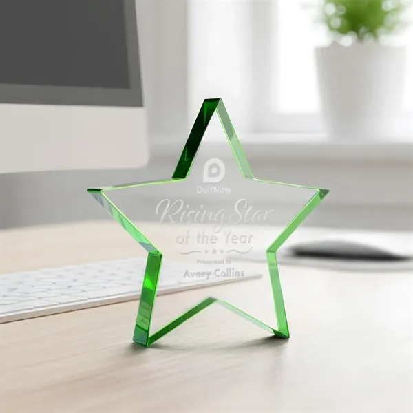 The Esna Star Award is a freestanding, 3/4" thick Starfire crystal... from ASI 84592 St Regis Group / St Regis