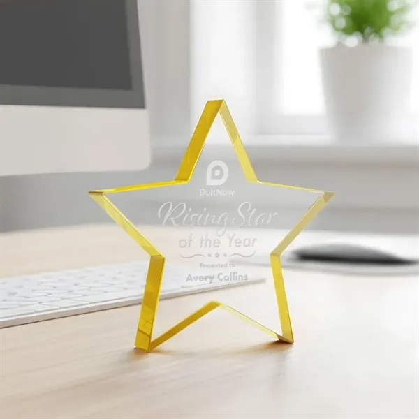 The Esna Star Award is a freestanding, 3/4" thick Starfire crystal... from ASI 84592 St Regis Group / St Regis