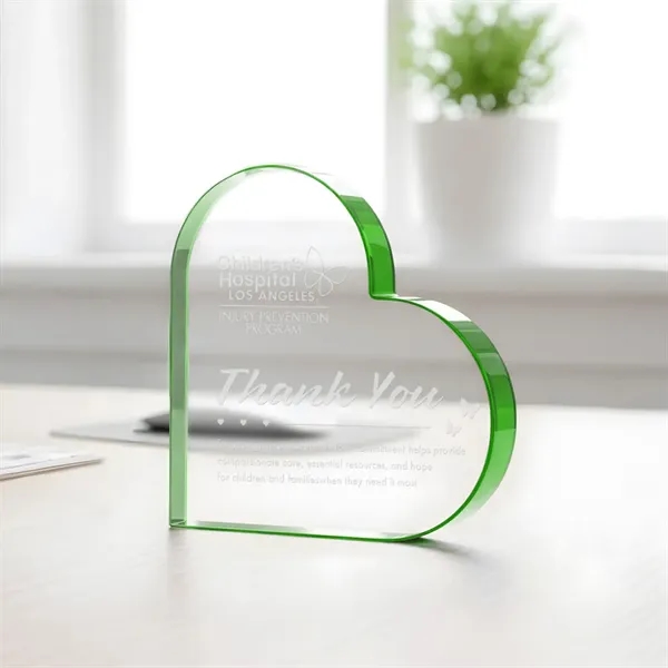 The Davina Heart Award is a freestanding, thick Starfire crystal award... from ASI 84592 St Regis Group / St Regis