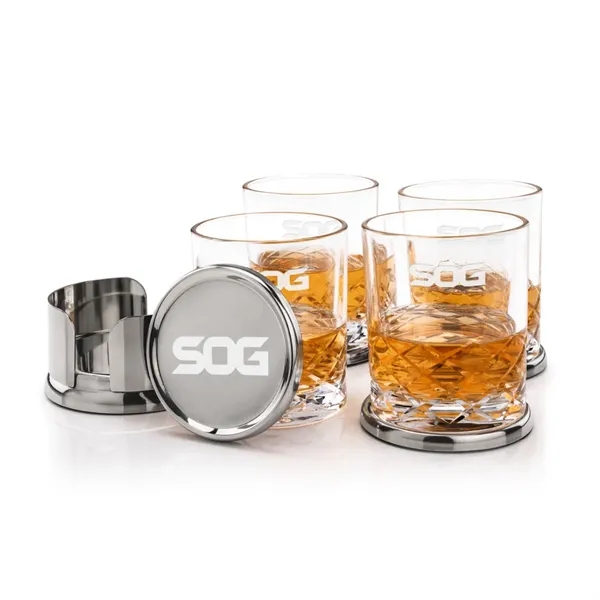 The Baldoni Coasters & On-the-Rocks Set combines modern elegance with everyday... from ASI 84592 St Regis Group
