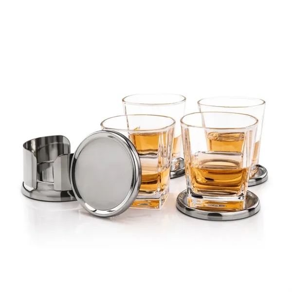 The Baldoni Coasters & On-the-Rocks Set combines modern elegance with everyday... from ASI 84592 St Regis Group