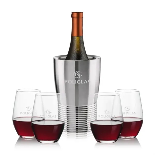 The Genoa Wine Cooler & Wine Glass Set brings a sleek,... from ASI 84592 St Regis Group