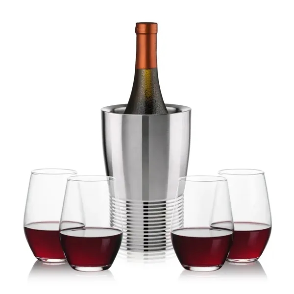The Genoa Wine Cooler & Wine Glass Set brings a sleek,... from ASI 84592 St Regis Group