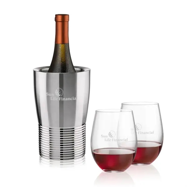 The Genoa Wine Cooler & Wine Glass Set brings a sleek,... from ASI 84592 St Regis Group