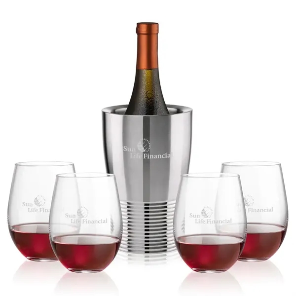 The Genoa Wine Cooler & Wine Glass Set brings a sleek,... from ASI 84592 St Regis Group