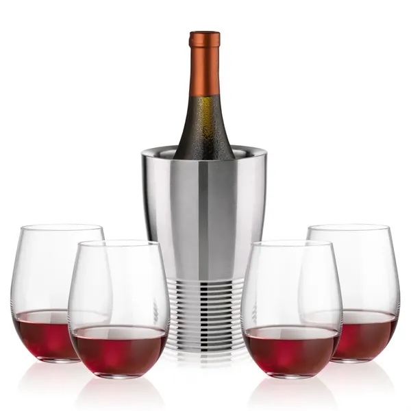 The Genoa Wine Cooler & Wine Glass Set brings a sleek,... from ASI 84592 St Regis Group