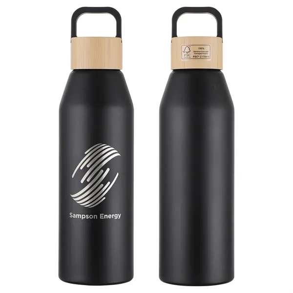 24 oz Recycled Aluminum Bottle with Bamboo Lid... from ASI 36730 Ariel Premium Supply Inc