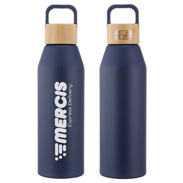 24 oz Recycled Aluminum Bottle with Bamboo Lid... from ASI 36730 Ariel Premium Supply Inc
