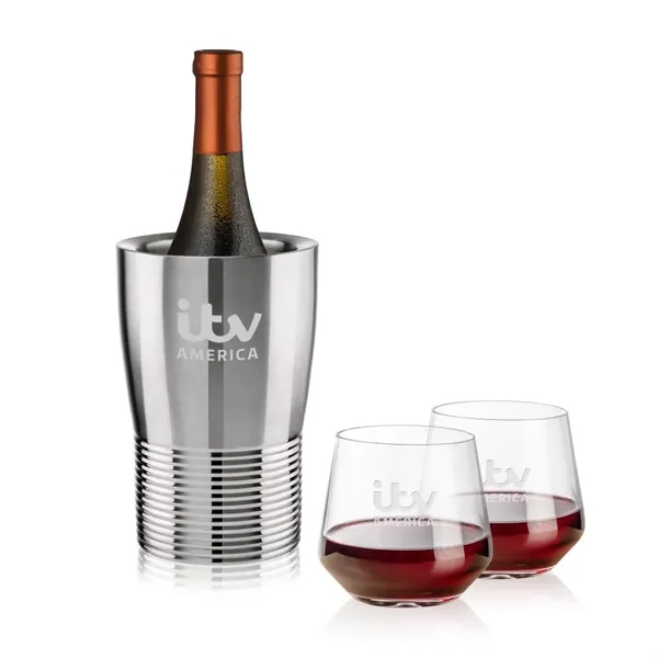 The Genoa Wine Cooler & Wine Glass Set brings a sleek,... from ASI 84592 St Regis Group