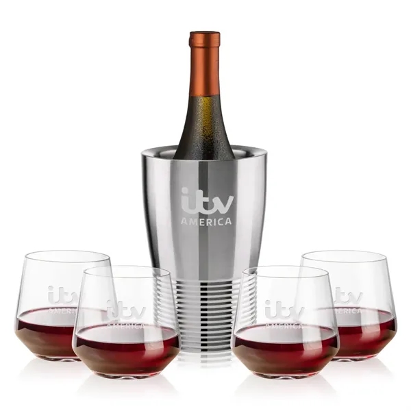 The Genoa Wine Cooler & Wine Glass Set brings a sleek,... from ASI 84592 St Regis Group