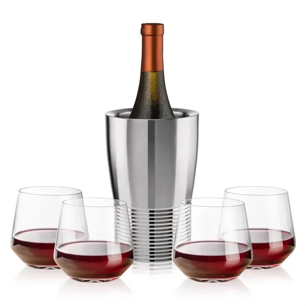 The Genoa Wine Cooler & Wine Glass Set brings a sleek,... from ASI 84592 St Regis Group