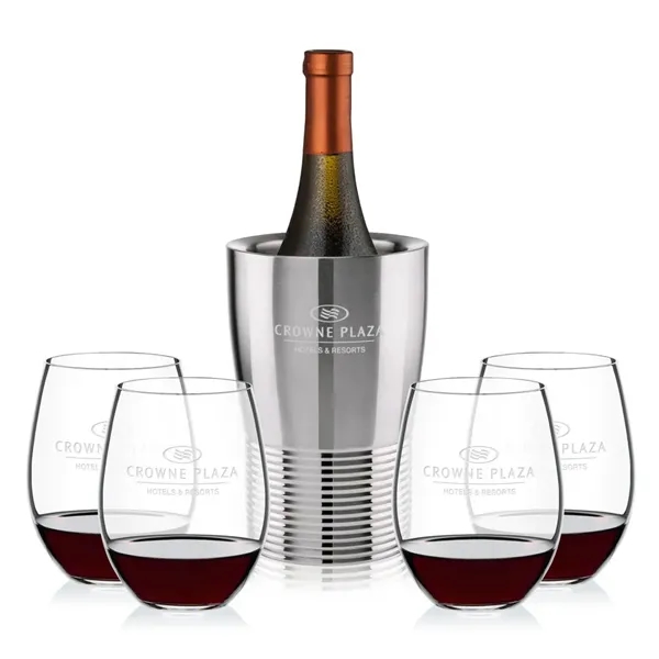 The Genoa Wine Cooler & Wine Glass Set brings a sleek,... from ASI 84592 St Regis Group