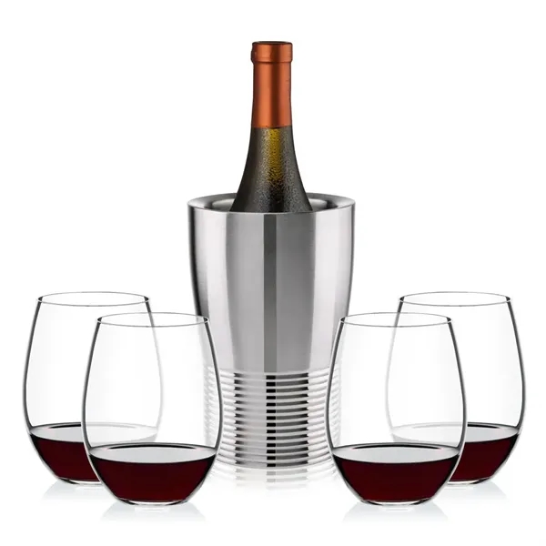 The Genoa Wine Cooler & Wine Glass Set brings a sleek,... from ASI 84592 St Regis Group