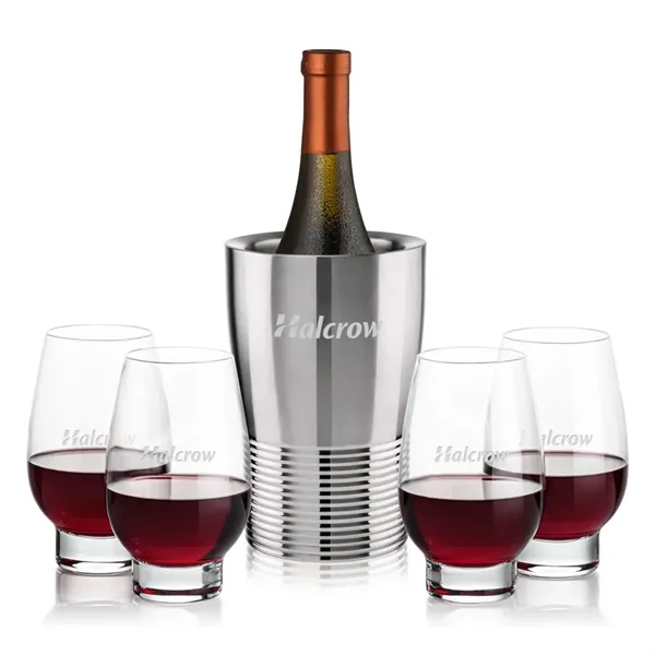 The Genoa Wine Cooler & Wine Glass Set brings a sleek,... from ASI 84592 St Regis Group