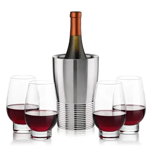 The Genoa Wine Cooler & Wine Glass Set brings a sleek,... from ASI 84592 St Regis Group