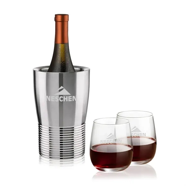 The Genoa Wine Cooler & Wine Glass Set brings a sleek,... from ASI 84592 St Regis Group