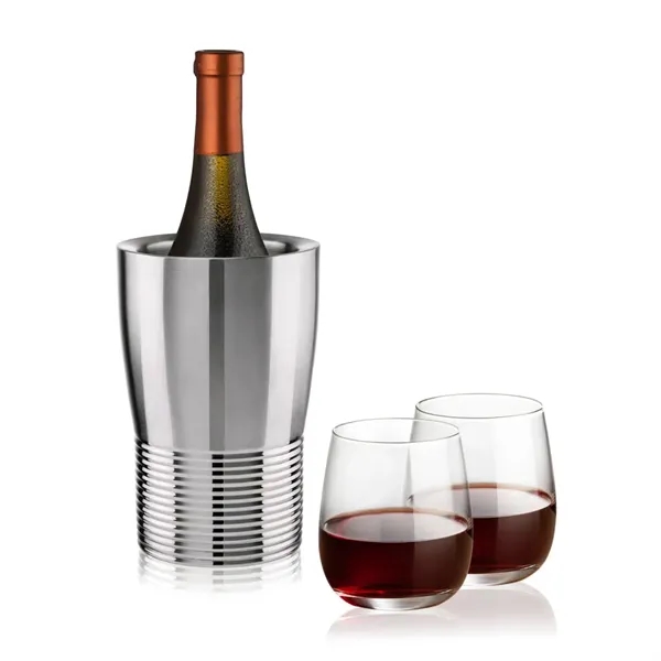 The Genoa Wine Cooler & Wine Glass Set brings a sleek,... from ASI 84592 St Regis Group