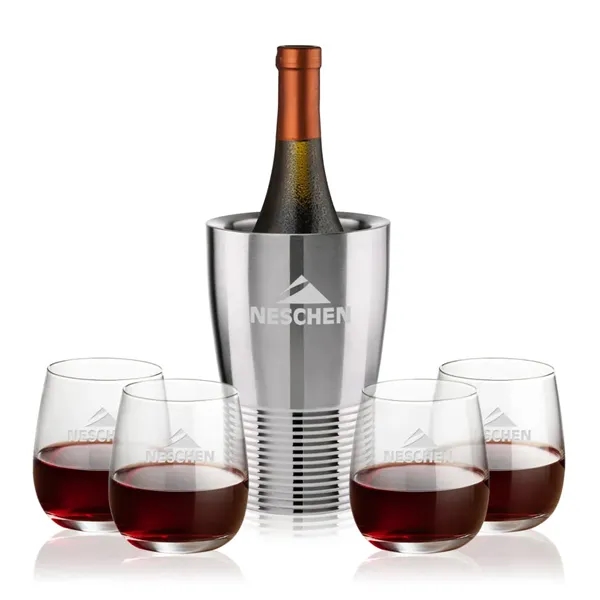 The Genoa Wine Cooler & Wine Glass Set brings a sleek,... from ASI 84592 St Regis Group