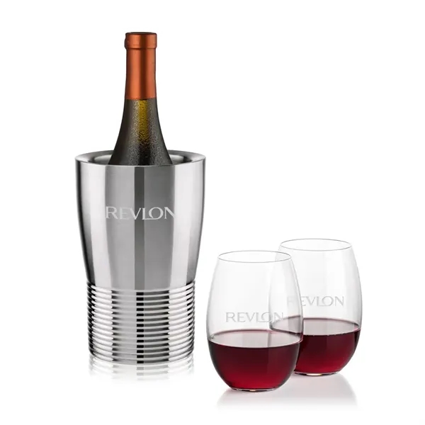The Genoa Wine Cooler & Wine Glass Set brings a sleek,... from ASI 84592 St Regis Group