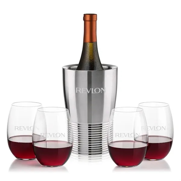 The Genoa Wine Cooler & Wine Glass Set brings a sleek,... from ASI 84592 St Regis Group