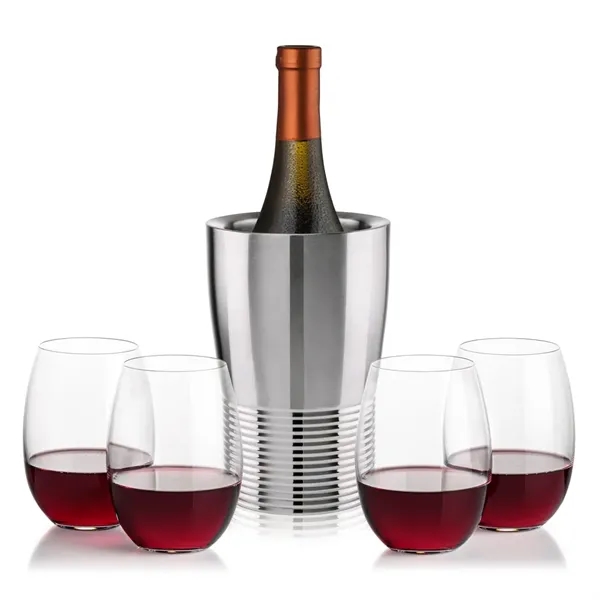 The Genoa Wine Cooler & Wine Glass Set brings a sleek,... from ASI 84592 St Regis Group