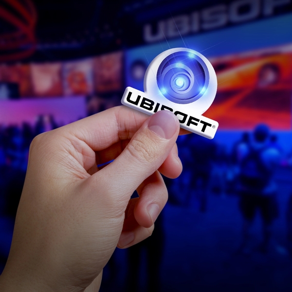 Custom flashing body light pin.... from ASI 34194 ALightPromos / Alight Promotional Products