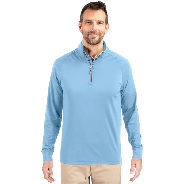 Men's sweatshirt with a quarter-zip, brushed back fleece, raglan sleeves, zipper,... from ASI 47965 Cutter & Buck