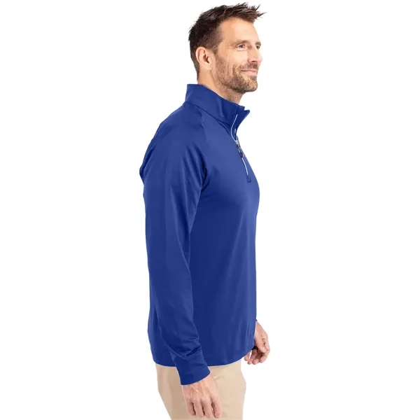 Men's sweatshirt with a quarter-zip, brushed back fleece, raglan sleeves, zipper,... from ASI 47965 Cutter & Buck