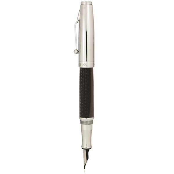 Exquisite chrome carbon fiber fountain pen.... from ASI 98760 Yafa Line, Inc. / MonteVerde®