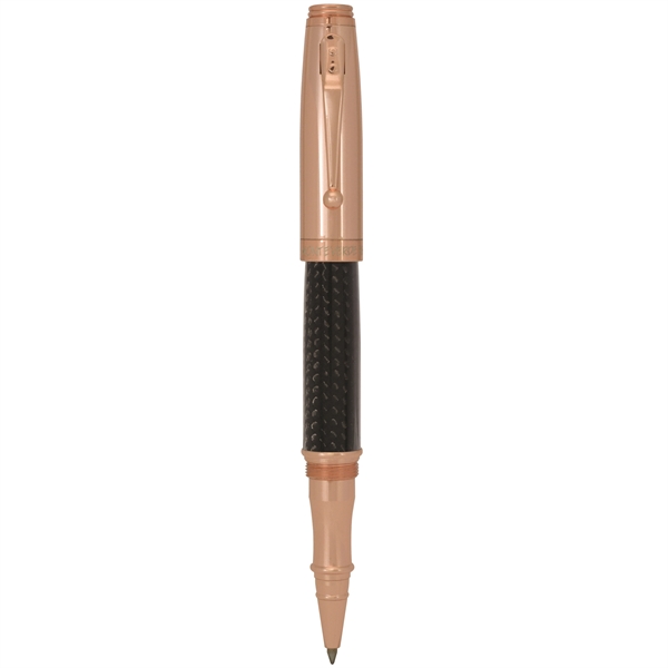 Exquisite rose gold  carbon fiber rollerball pen.... from ASI 98760 Yafa Line, Inc. / MonteVerde®