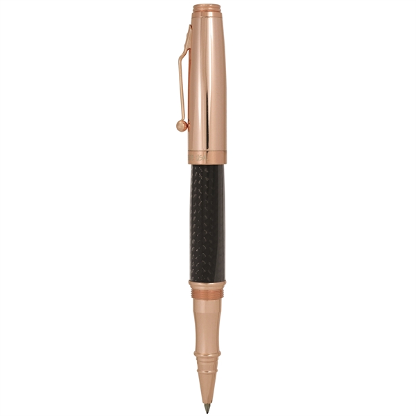 Exquisite rose gold  carbon fiber rollerball pen.... from ASI 98760 Yafa Line, Inc. / MonteVerde®