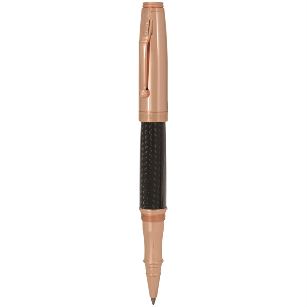 Exquisite rose gold  carbon fiber rollerball pen.... from ASI 98760 Yafa Line, Inc. / MonteVerde®