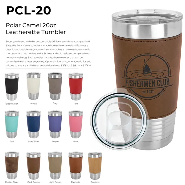 20 oz. stainless steel tumbler with double-wall vacuum insulation, clear lid... from ASI 74601 Calico