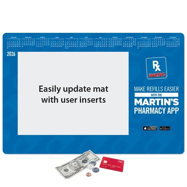 12"x18"x1/8" - DuraTec® Window Calendar Counter Mat- Made in the USA... from ASI 49716 Digispec & CounterPoint / COUNTERPOINT®