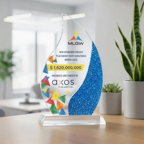 The Oakley Flame VividPrint™ Award is a radiant Starfire Crystal masterpiece... from ASI 84592 St Regis Group / St Regis