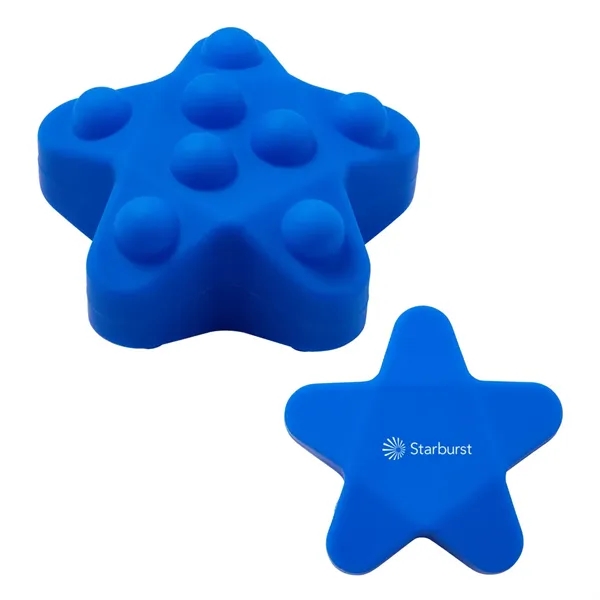 Star shaped silicone fidget ball with dimpled push-pop surface.... from ASI 63549 Jornik Manufacturing Corp