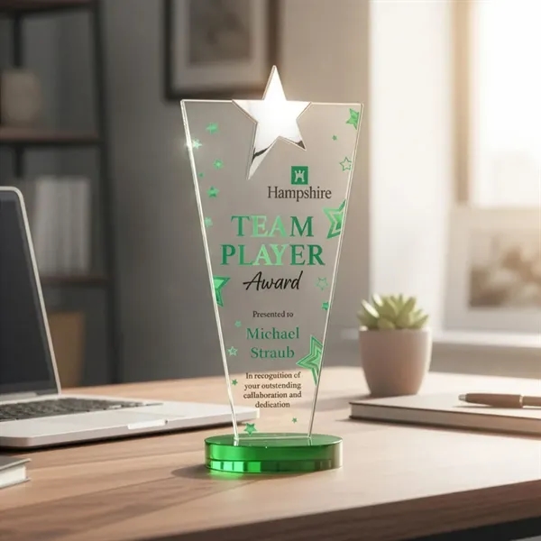 Mantella Chrome Star VividPrint™ Award - Green... from ASI 84592 St Regis Group / St Regis