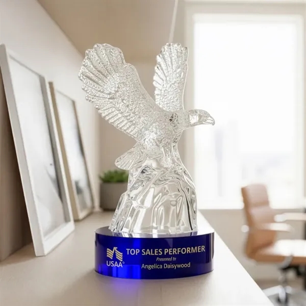 The Malvina Eagle Award features a commanding optical crystal eagle mounted... from ASI 84592 St Regis Group / St Regis
