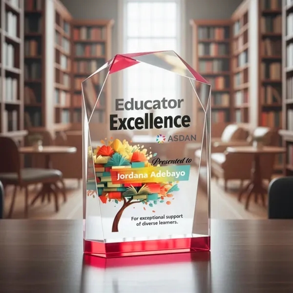 The elegant freestanding Donvale VividPrint™ award features a modern geometric design... from ASI 84592 St Regis Group / St Regis