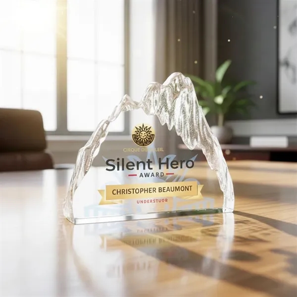 The Glacier Iceberg VividPrint™ Award is a striking freestanding piece crafted... from ASI 84592 St Regis Group / St Regis