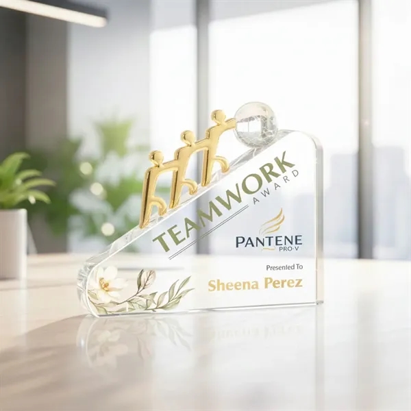 The Optical Crystal Synergy VividPrint™ Award resembles three teammates working together... from ASI 84592 St Regis Group / St Regis